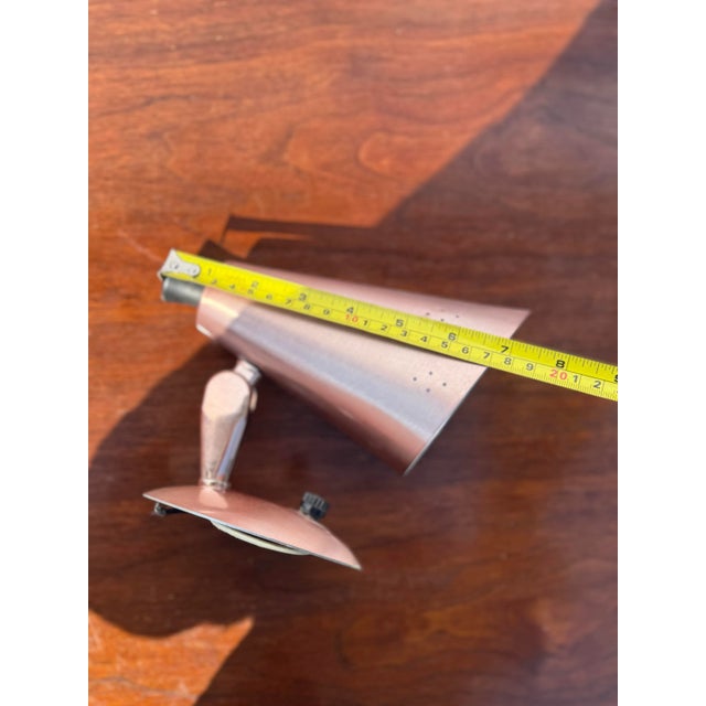 Mid Century Modern Atomic Vintage Anodized Pink Brushed Aluminum Pinhole Wall Sconce Light For Sale In Boise - Image 6 of 8