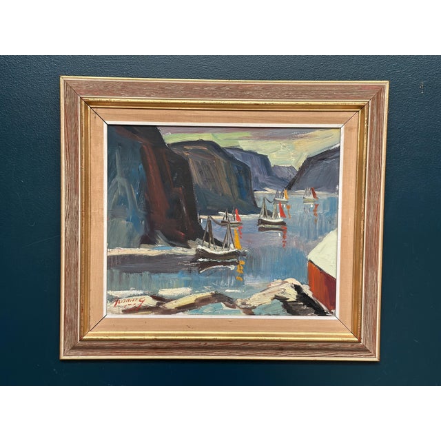 Henning, Sailing Boats, 1960s, Oil on Canvas, Framed For Sale - Image 14 of 18