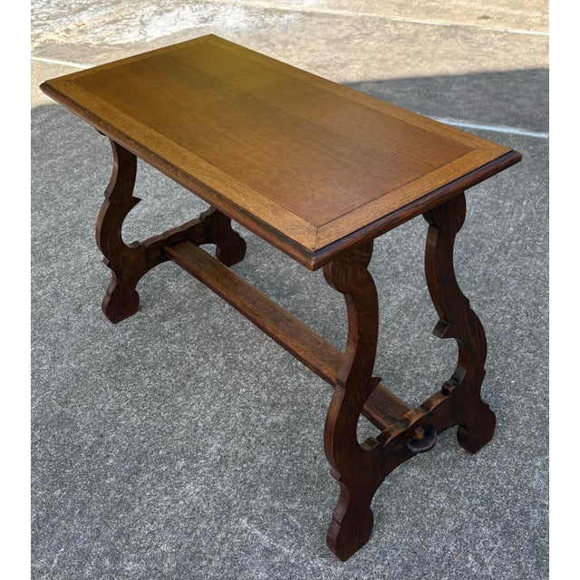 Vintage Spanish Revival Console Trestle Table For Sale - Image 10 of 10