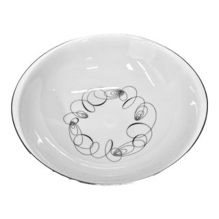 Vintage Meito Japan Tempo Round Vegetable Serving Bowl MCM Atomic Swirl 9" For Sale