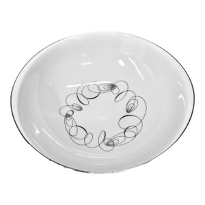 Vintage Meito Japan Tempo Round Vegetable Serving Bowl MCM Atomic Swirl 9"
