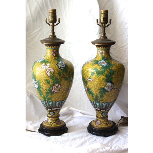 Vintage Cloisonne Lamps A Pair Chairish