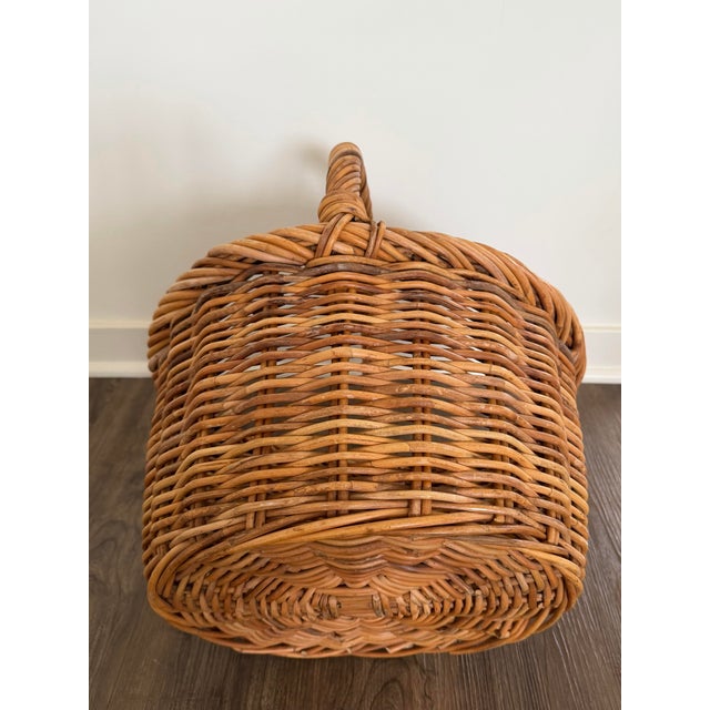 Vintage French Wicker Market Basket For Sale - Image 11 of 13