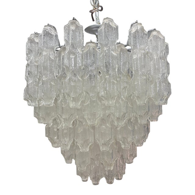1960s Italian Modern Murano Glass Chandelier by Toni Zuccheri for Venini For Sale