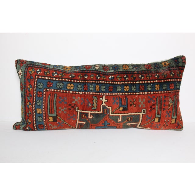 Here i am listing a 100% Handmade double knotted rug pillow cover, made from antique Caucasian Kazak tribal carpet rug....
