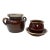 Vintage Brown Drip Glaze Stoneware Set - McCoy Bean Pot & Hull Serving Set - 3pcs For Sale