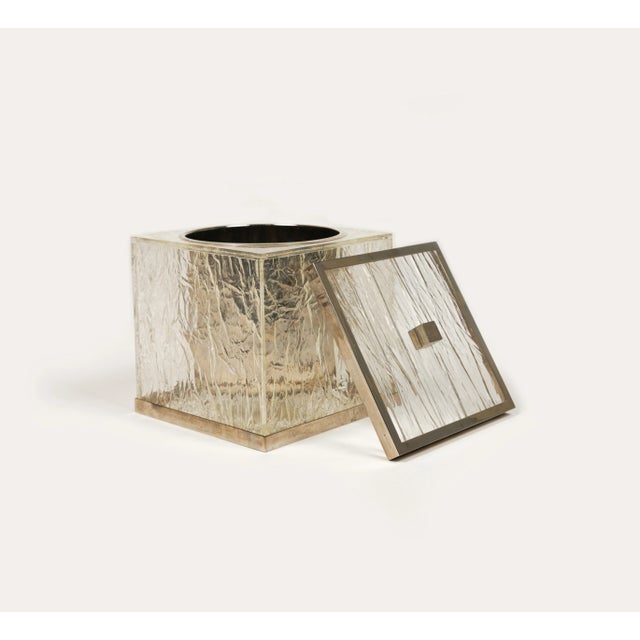 Ice Bucket in Acrylic Ice Effect and Steel, 1970s For Sale - Image 10 of 13