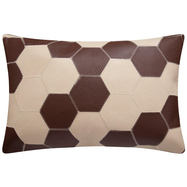 "Elevate your decor with this luxurious genuine cowhide leather throw pillow, featuring a meticulously handcrafted...
