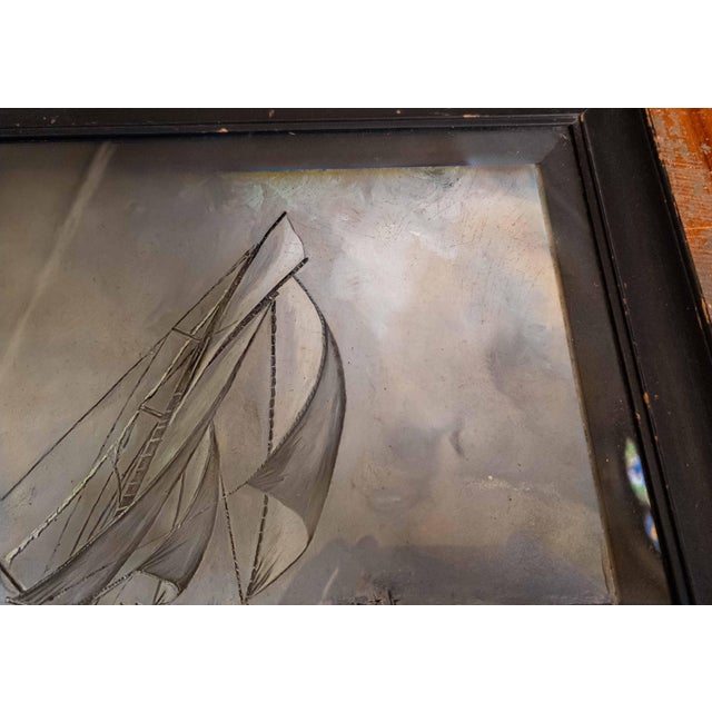 19th Century Oil Painting of America's Cup Yacht Race in Grisaille Palette For Sale - Image 9 of 17