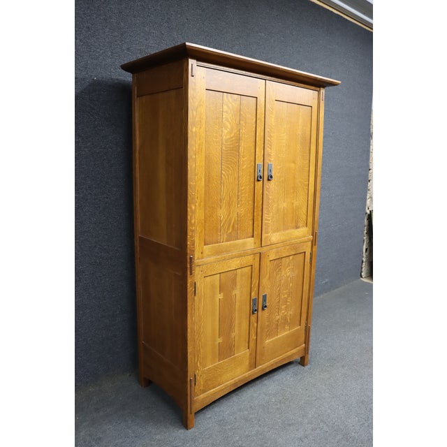 Stickley Mission Oak Entertainment Center / Cabinet, Arts & Crafts Style For Sale In Philadelphia - Image 6 of 18