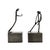 A distinctive pair of vintage metal figural sculptures by Palardy, constructed from bent and welded metal and mounted on...