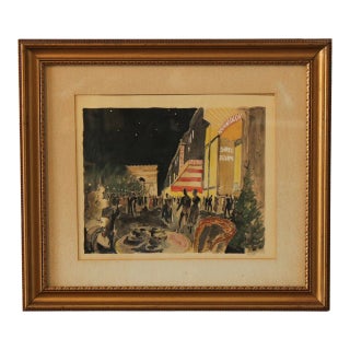 Franz Herbelot Parisian Cinema Bistro Lithograph For Sale