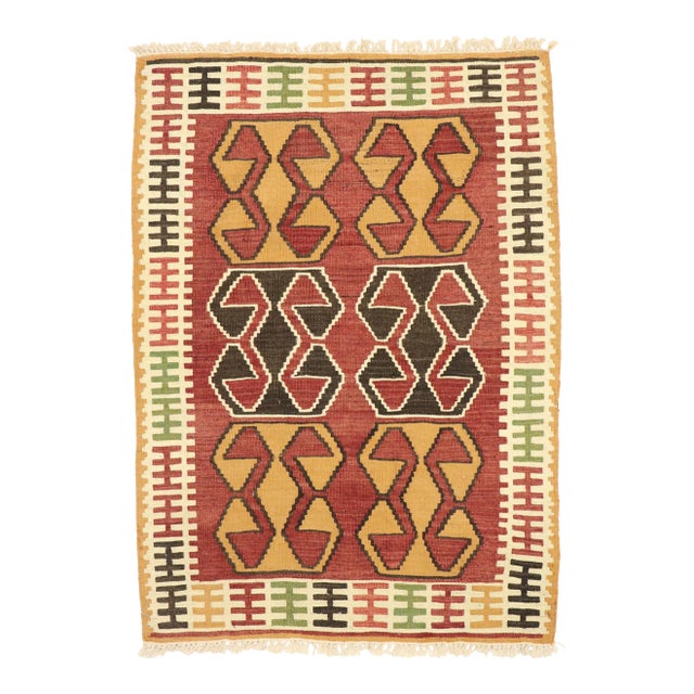 Vintage Persian Shiraz Kilim Rug - 02'10 X 03'11 For Sale