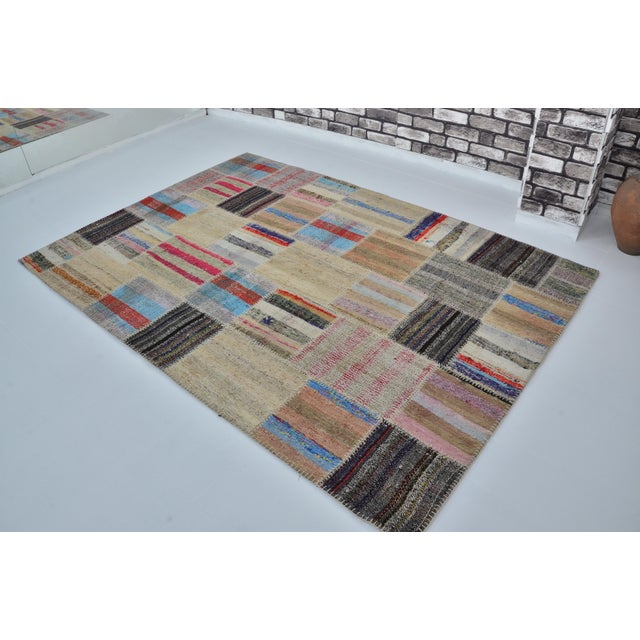 Handmade wool carpet in Turkish Anatolia , Vintage Oushak Rug,Turkish Vintage Anatolian Rug, Handmade wool Rug . One Of...