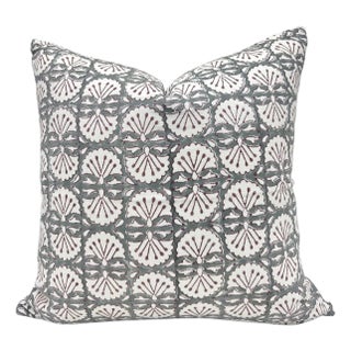 Fabdivine Handcrafted Block Print Cushion Cover 12x20 Inch Thick Cotton White-Bijani For Sale