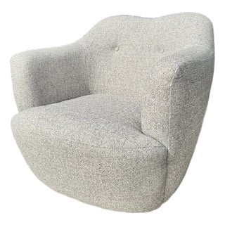 Crate & Barrel Swivel Chair in Fog Linen - Brand New Never Been Used For Sale