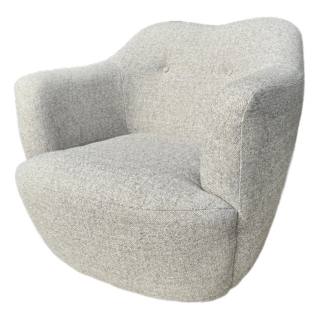 Crate & Barrel Swivel Chair in Fog Linen - Brand New Never Been Used For Sale