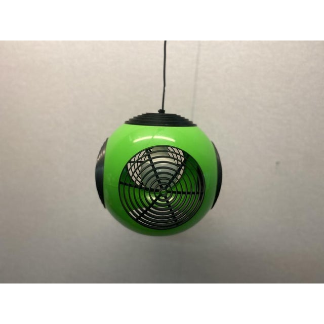 Vintage Ufo Ceiling Lamp in Green Plastic and with Black Grids from Massive Lighting, 1970s For Sale - Image 12 of 18