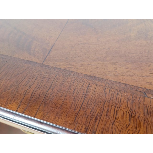 18th Century Style Walnut Knee Hole Writing Desk with Key and Lock, 1930 For Sale - Image 14 of 18