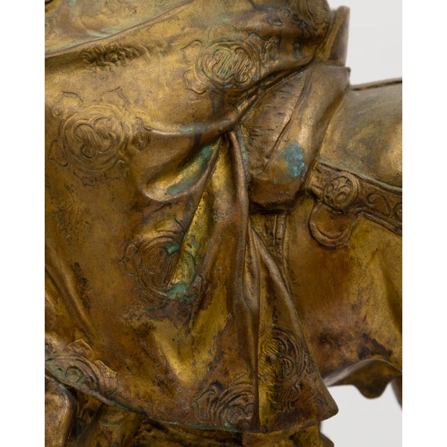 Metal Emmanuel Frémiet Isabeau of Bavaria 1892 Signed Gilded Bronze Antique Sculpture For Sale - Image 7 of 8