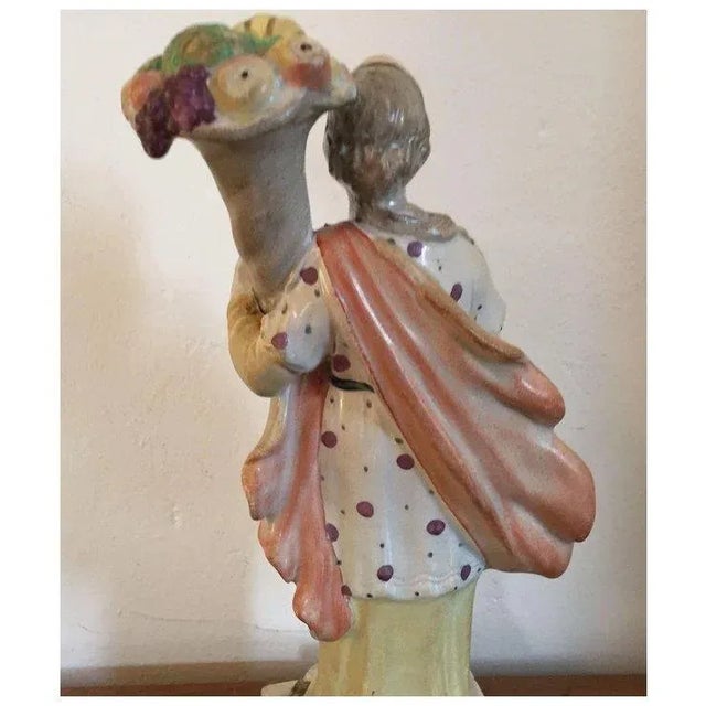 Large Antique Early 19th Century English Regency Pearlware Staffordshire Classical Figure of Ceres Roman Goddess of Agriculture For Sale - Image 4 of 11