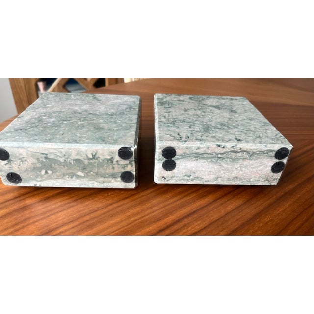 Gold Mid 20th Century Marble Bookends With Gilt Bronze Laurel Wreath Accents-Set of 2 For Sale - Image 8 of 8