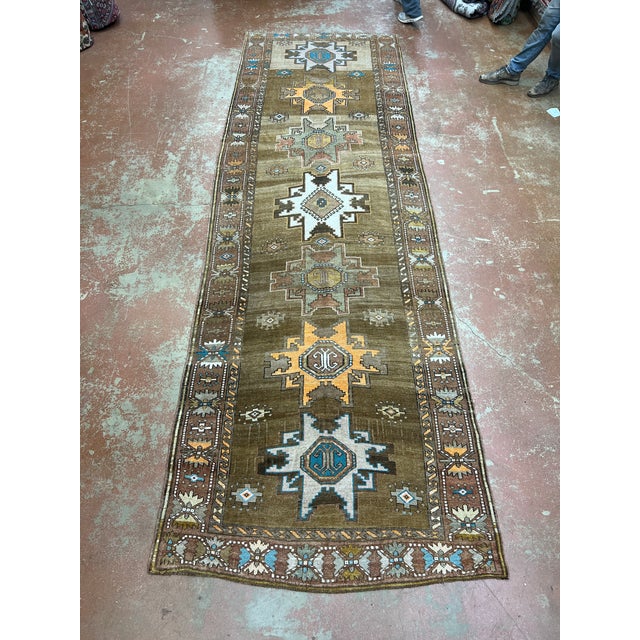 Vintage Turkish Hand Knotted Wool Runner 4’10” X 14’10” For Sale - Image 4 of 8