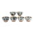 1960s Piero Fornasetti Ceramic Appetizer Bowls, Complete Set of Six, Antipasto Subjects For Sale