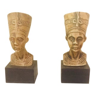 Vintage Villeroy & Boch Egyptian Style Nephrititi Bookends - a Pair For Sale