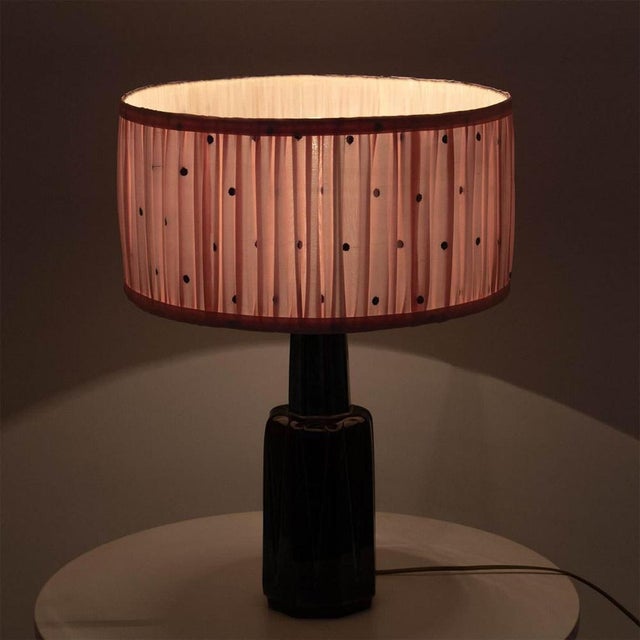 Vintage Table Lamp with Pleated Lampshade from Soholm, 1960s For Sale - Image 11 of 17