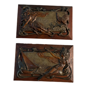 Beautiful French Art Nouveau Wall Plaques