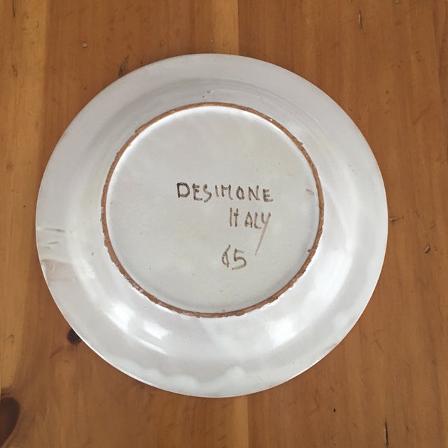 Red DeSimone Mi- Century 10 " Pottery Charger For Sale - Image 8 of 10