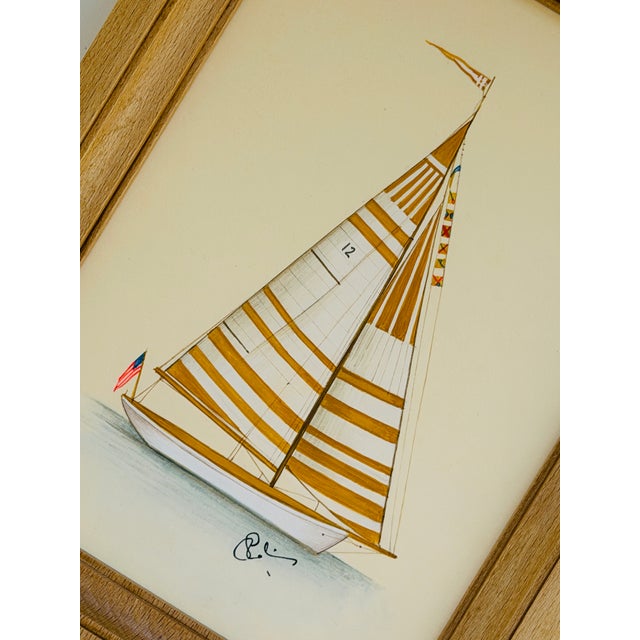 Hand-painted by master artists using acrylic paints and natural pigments, this sailboat pairs crisp white sails with...