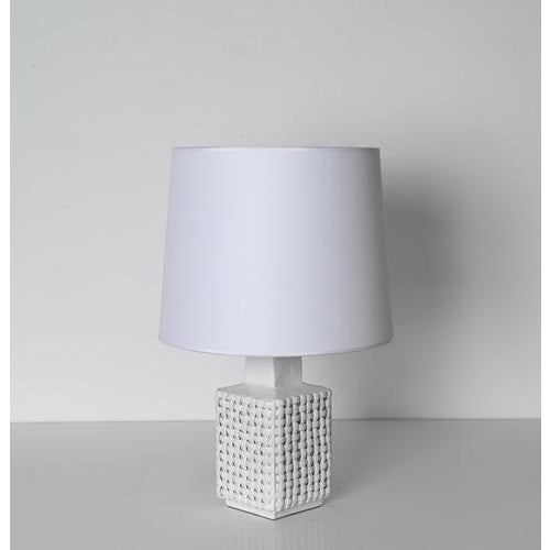 Mid-Century Italian Glazed White Ceramic Table Lamp by Tommaso Barbi, 1970s For Sale - Image 6 of 16
