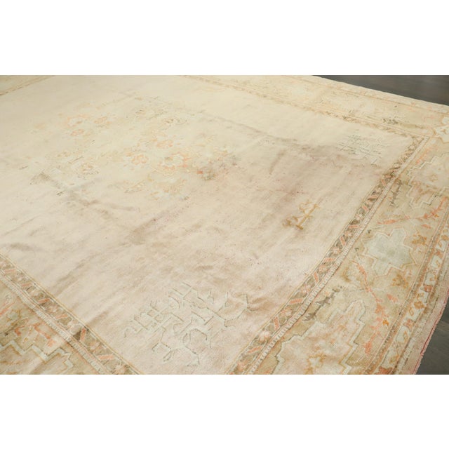 Antique Zabihi Collection Light Pink Turkish Oushak Oversize Rug For Sale - Image 12 of 12