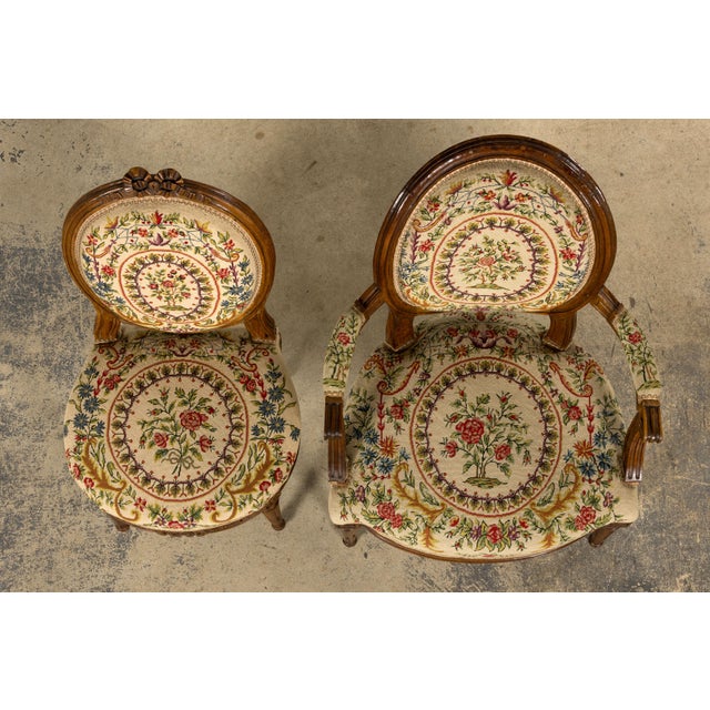Late 19th Century Set of Six 19th Century French Walnut Side Chairs, Louis XVI Style For Sale - Image 5 of 18