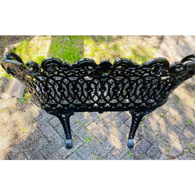 Hollywood Regency Mid 19th Century Victorian Betsy Ross Cast Iron Garden Bench For Sale - Image 4 of 10