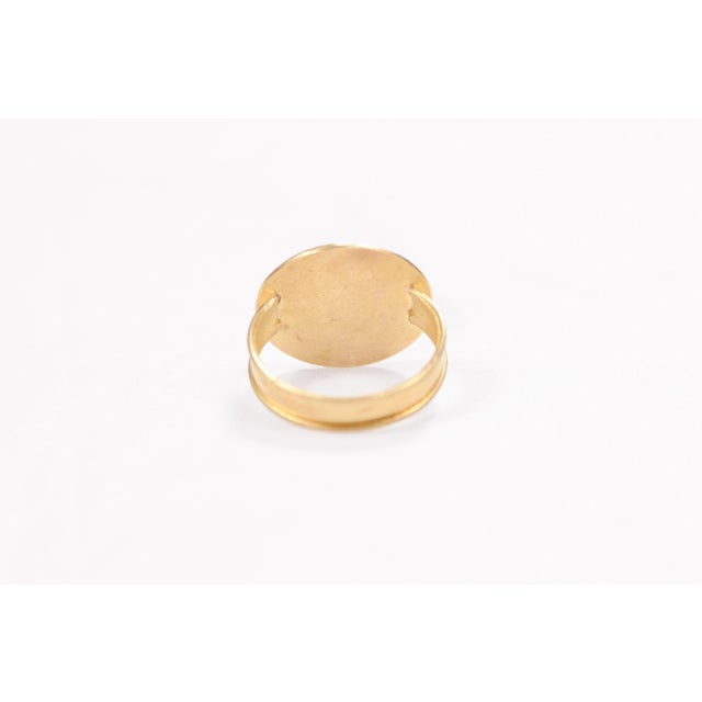 21 Karat Ring W/ Bronze Coin Portrait, Size 7.75 For Sale - Image 4 of 10