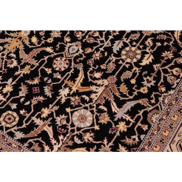 Shabby Chic Shabby Chic Black/Beige Wool Rug - 8'2'' X 9'9'' For Sale - Image 3 of 10