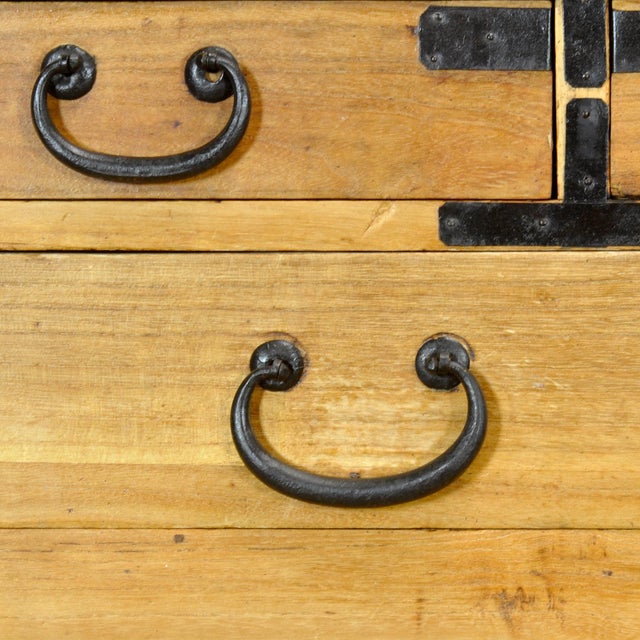 Black Antique Japanese Tansu Chest of Drawers, 1880 For Sale - Image 8 of 15