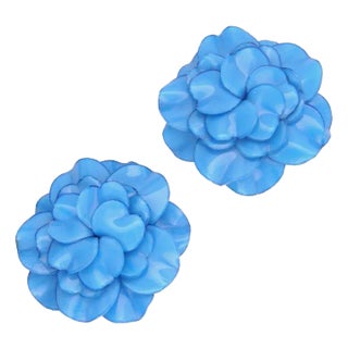 GERANIUM, Maxi earrings, Blue, Stud For Sale