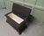 Hollywood Regency Large Regency Waisted Leather Ottoman For Sale - Image 3 of 8