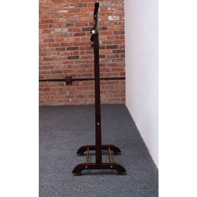 Mid-Century Modern Vintage Fratelli Reguitti Dark Mahogany and Brass Valet in Style of Ico Parisi For Sale - Image 3 of 12