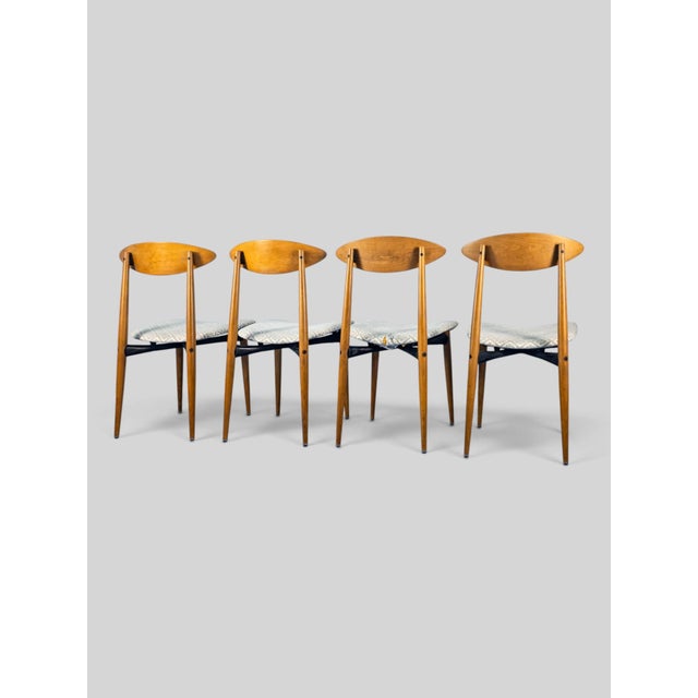 Mid-Century Italian Dining Chairs in Beech, Italy, 1960s, Set of 4 For Sale - Image 11 of 18