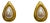 Givenchy 1980s Mate Gold Glass Peal Teardrop Motif Earrings, 2 Pieces For Sale