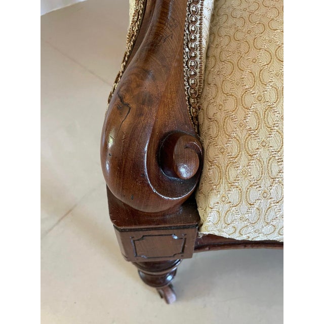 Cream Set of Victorian Mahogany Armchairs, 1860s For Sale - Image 8 of 14