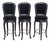 Set of 3 Casa Stradivari Ebonized Designer Swivel Counter Stools Bar Stools For Sale