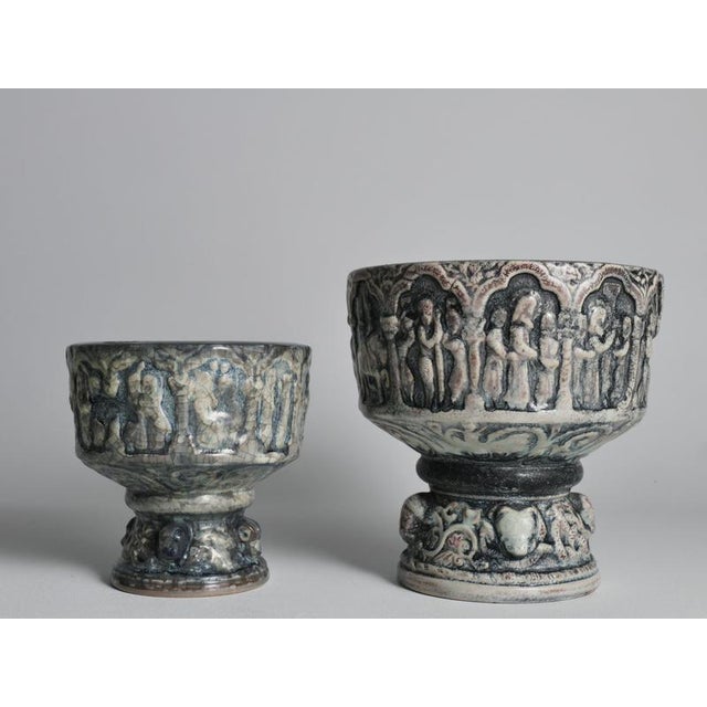 Michael Andersen & Son Mid-Century Relief Ceramic Bowls from Michael Andersen & Son, 1960s, Set of 2 For Sale - Image 4 of 15