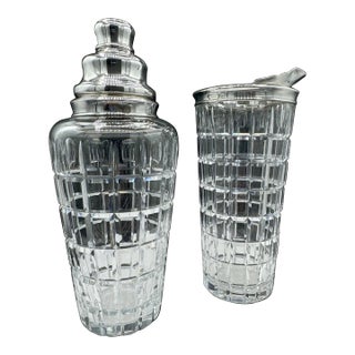 Hawkes Cut Glass Cocktail Shaker & Pitcher - 2 Pieces For Sale