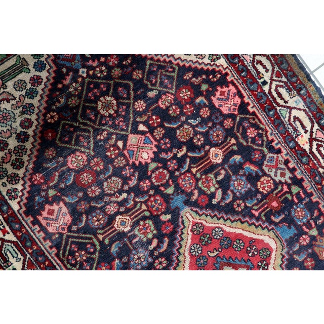 Antique Persian Hamadan Handmade Rug 3.8' X 6.7' 1920s For Sale - Image 13 of 13